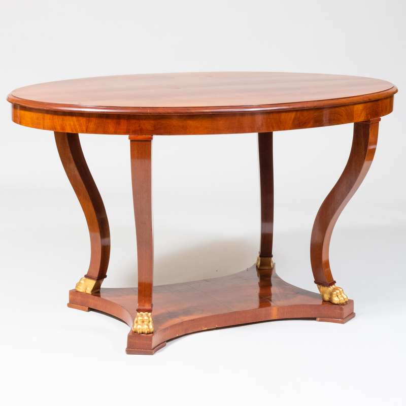 Appraisal: NORTH EUROPEAN NEOCLASSICAL STYLE MAHOGANY AND PARCEL-GILT OVAL CENTER TABLE