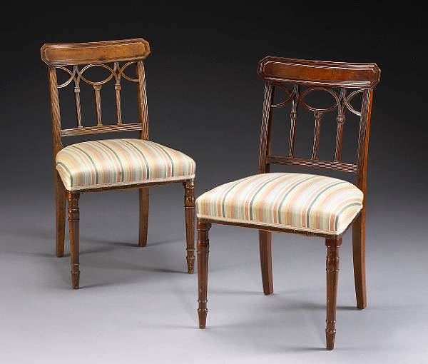 Appraisal: A set of eight George III mahogany dining chairs early