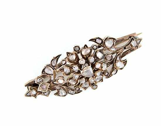 Appraisal: Victorian diamond and gold brooch circa rose-cut diamonds set in