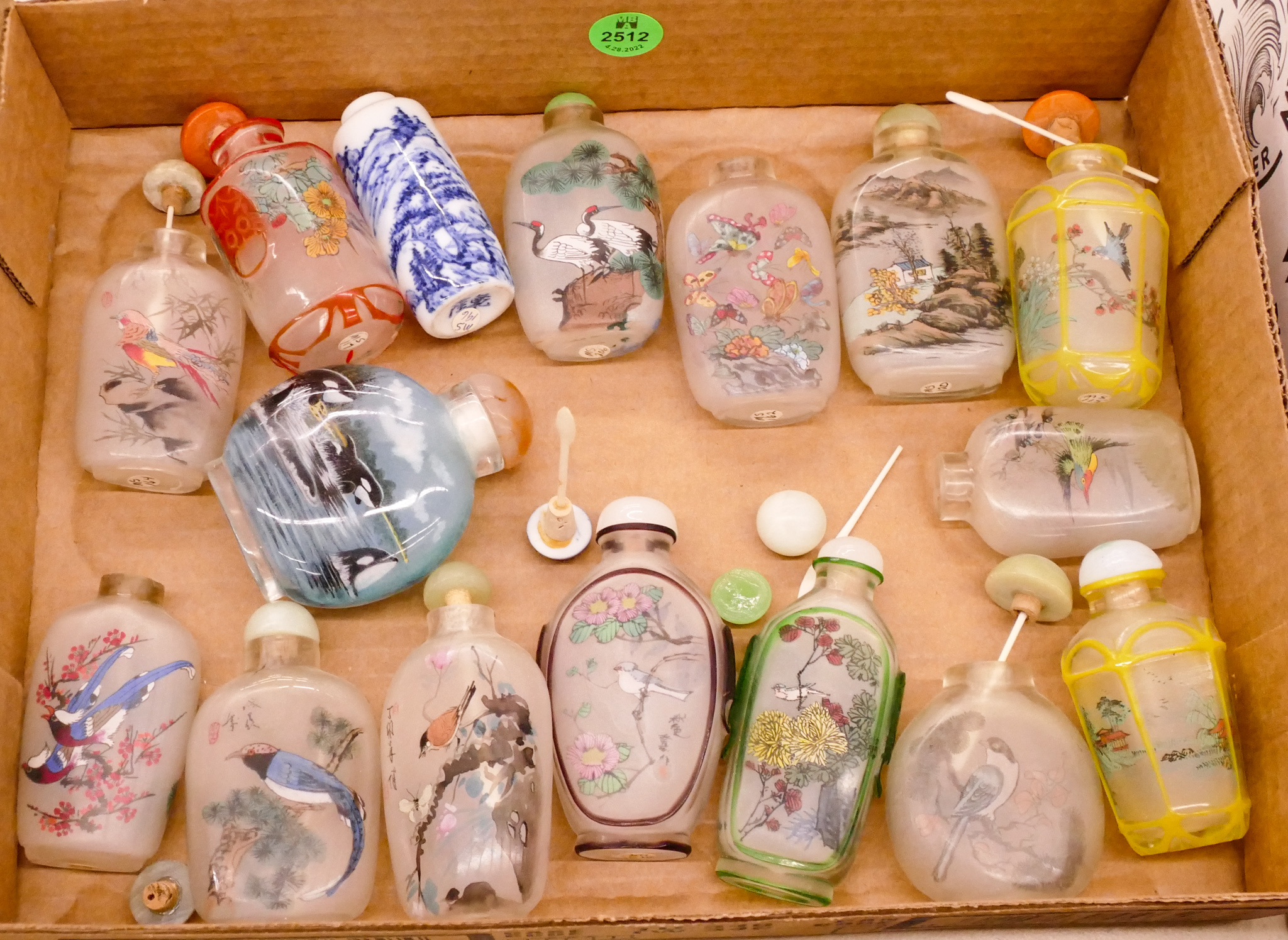 Appraisal: Box Chinese Reverse Painted Snuff Bottles