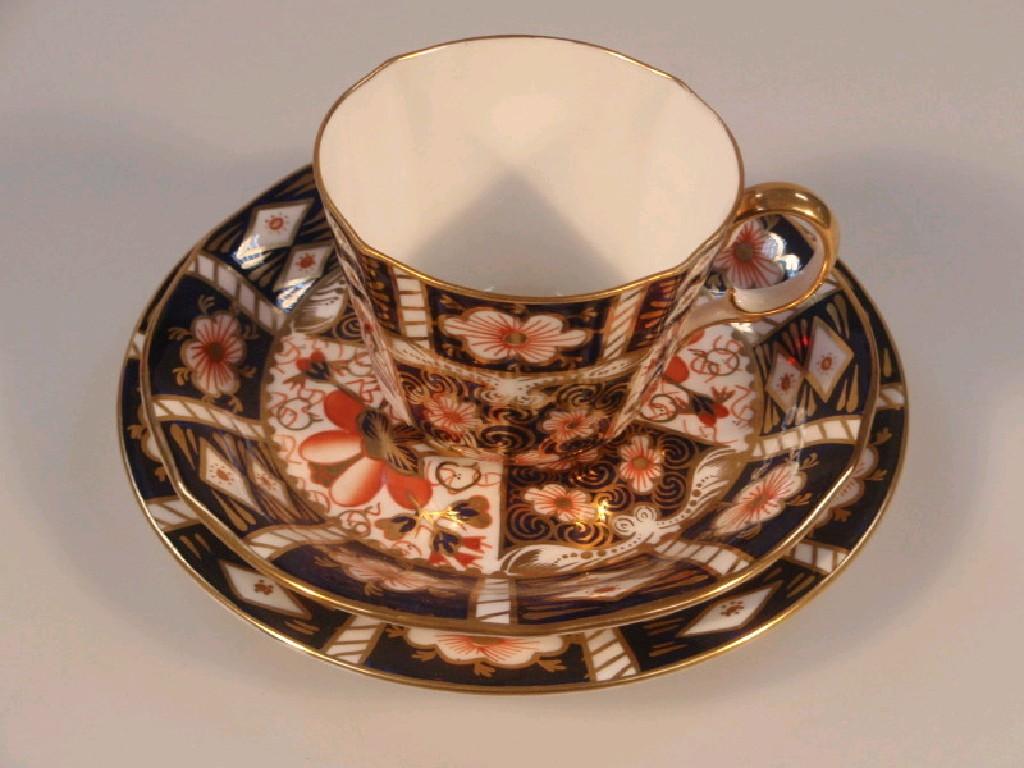 Appraisal: A Royal Crown Derby trio of cup saucer and plate