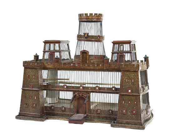 Appraisal: A Continental Architectural Birdcage in the form of a castle