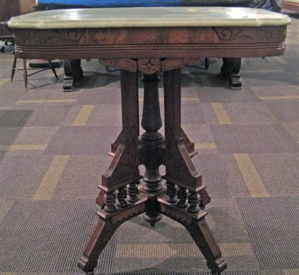 Appraisal: Eastlake mahogany marble top side tablelast quarter th century