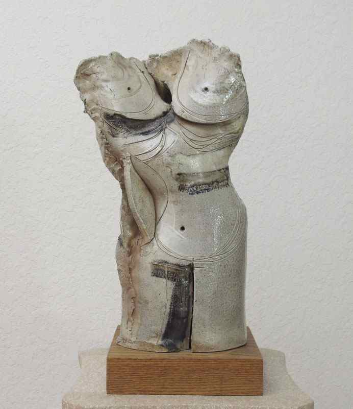 Appraisal: NOSTI Harold American th C Abstract Female Torso Glazed Clay