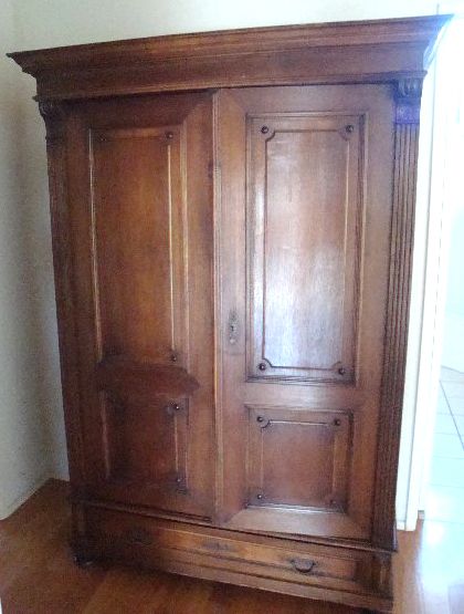 Appraisal: th Century Italian Neoclassical walnut two door cabinet Provenance Former