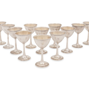 Appraisal: A Set of Twelve American Silver Goblets International Silver Co