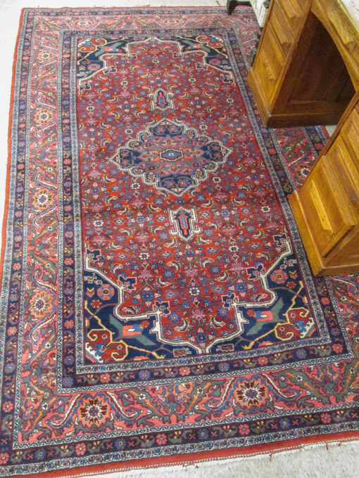 Appraisal: SEMI-ANTIQUE PERSIAN BIJAR RUG Kurdistan Province northwest Iran central medallion