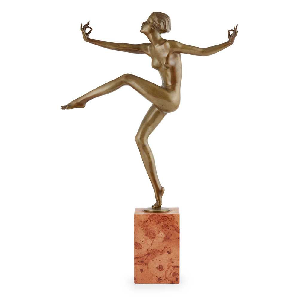 Appraisal: JOSEF LORENZL - DANCER CIRCA bronze onyx signed to base