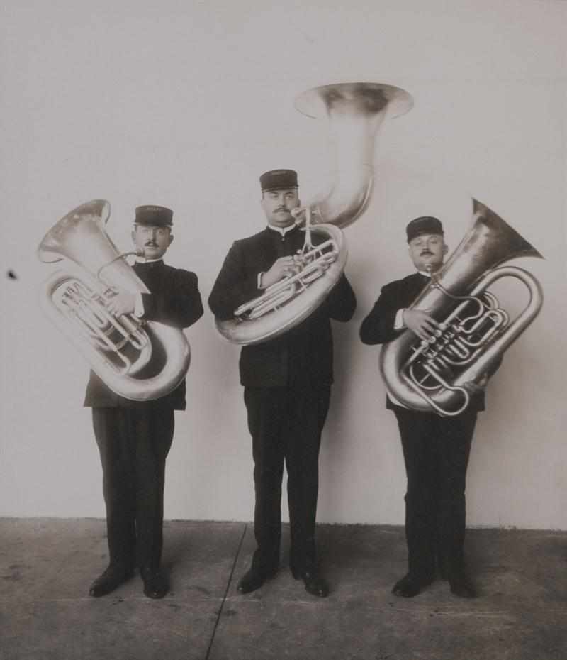 Appraisal: SCHERER BROOKLYN NY THE BRASS TRIO OF KNAPP'S BAND Bromide