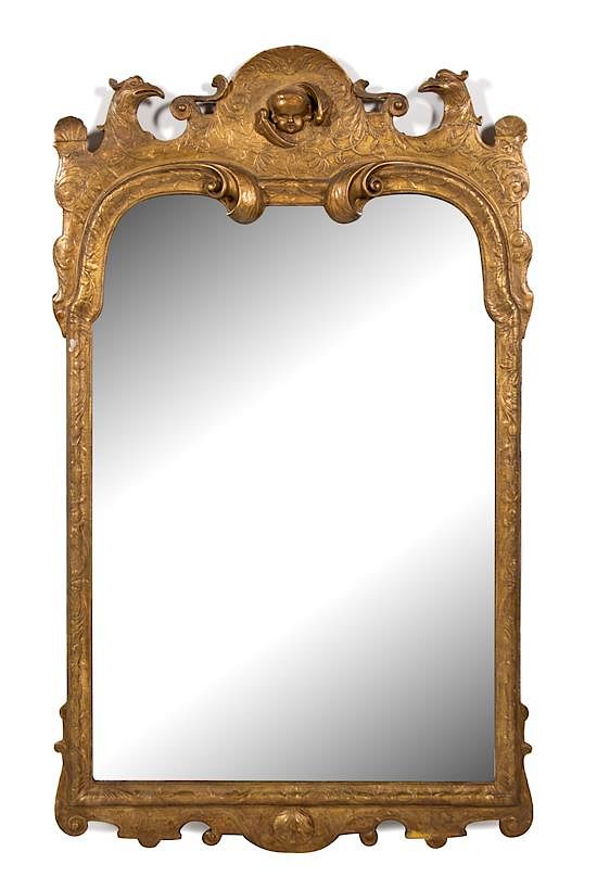 Appraisal: A Queen Anne Giltwood Mirror A Queen Anne Giltwood Mirror