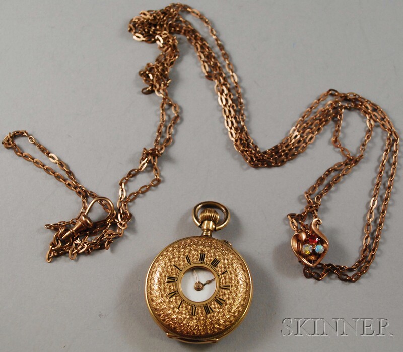 Appraisal: Two Jewelry Items including a kt gold pocket watch and