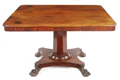 Appraisal: A th century mahogany centre table the rectangular snap top