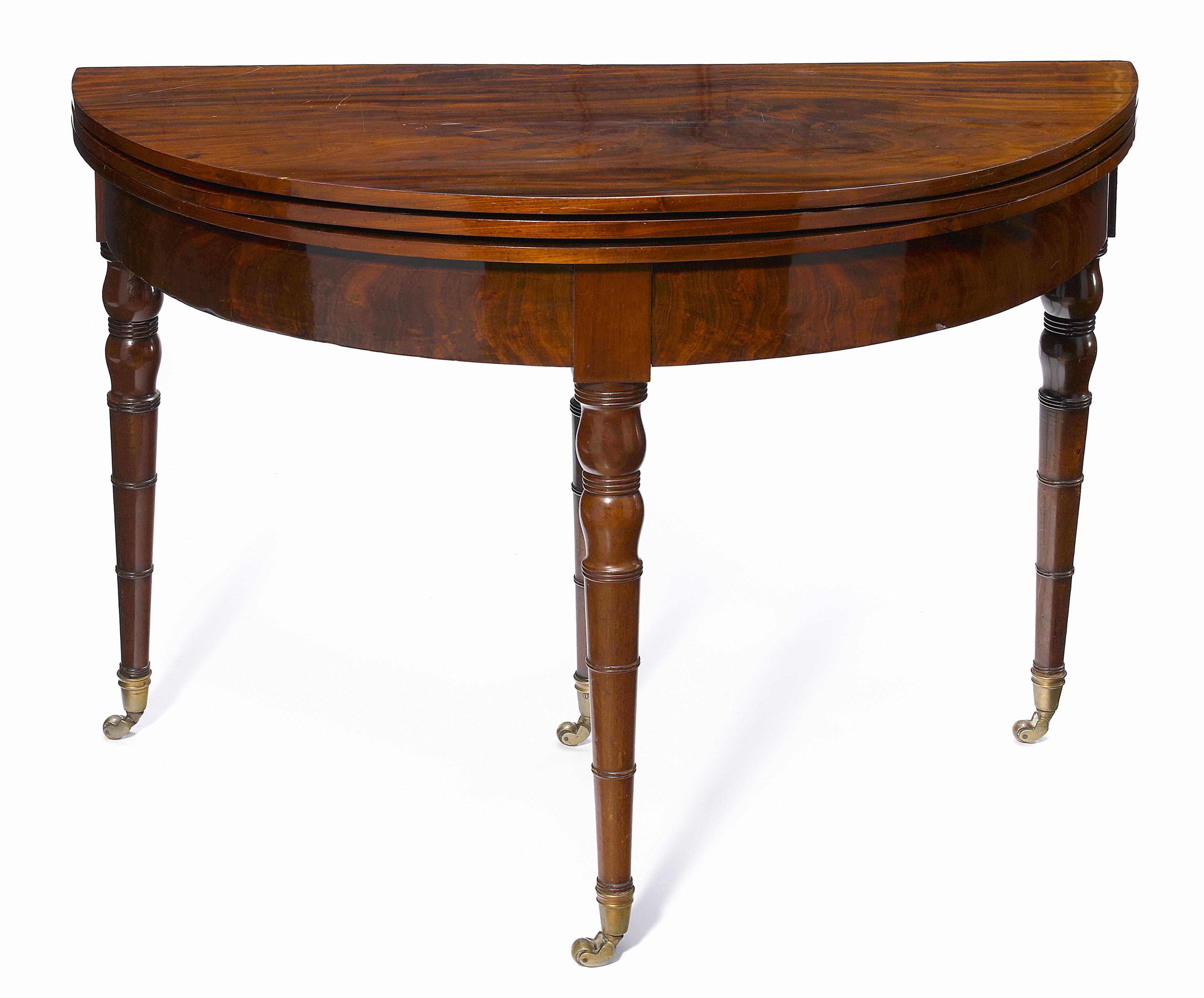 Appraisal: A Directoire mahogany fold top table jeux late th centuryheight