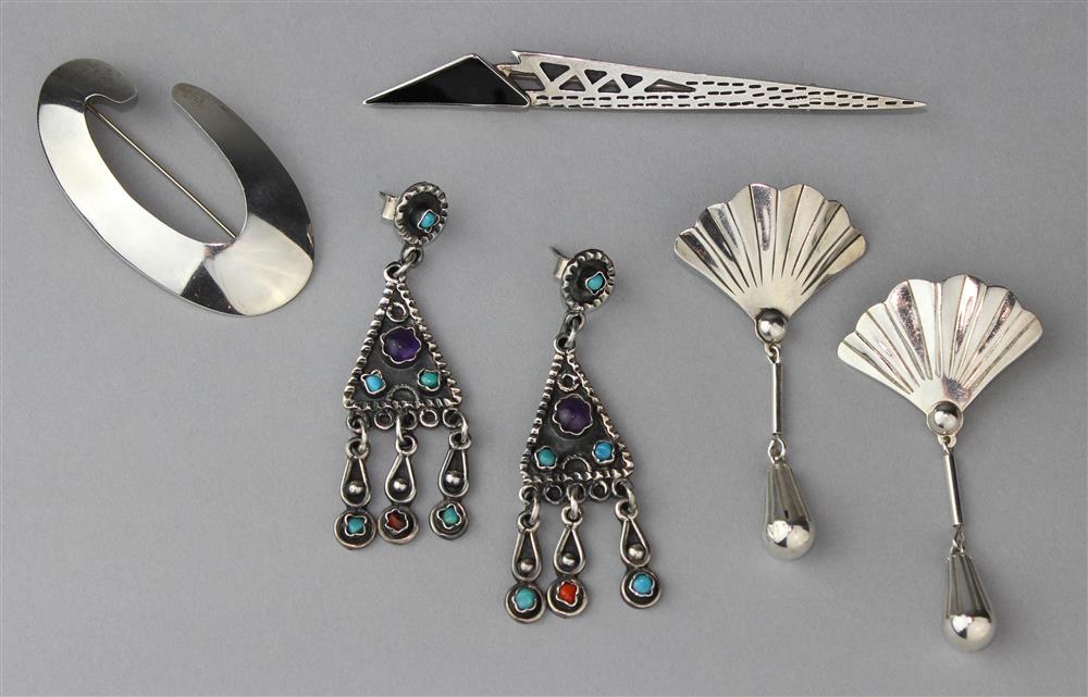 Appraisal: MEXICAN STERLING CHANDELIER EARRINGS BY MIGUEL GARCIA MARTINEZ MEXICAN STERLING