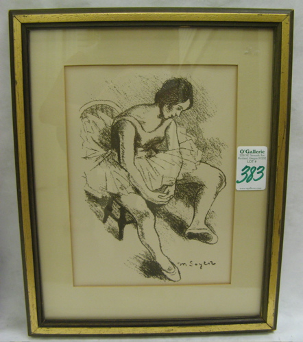 Appraisal: MOSES SOYER ORIGINAL LITHOGRAPH BALLERINA New York N Y -