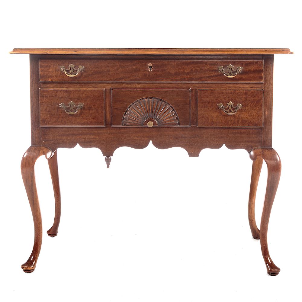 Appraisal: American Queen Anne Style Mahogany Lowboy th century flat top