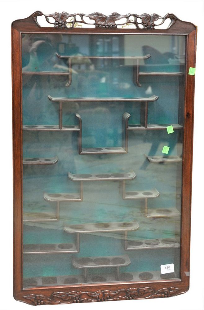 Appraisal: Chinese Hardwood Wall Curio Cabinet height inches width inches depth