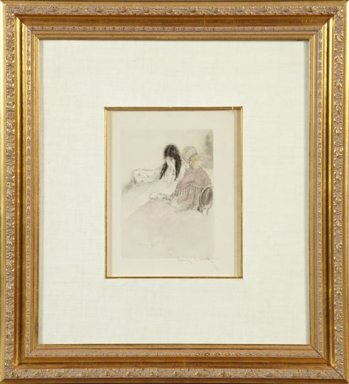 Appraisal: Louis Icart French - Sad Encounter copperplate etching on Japon