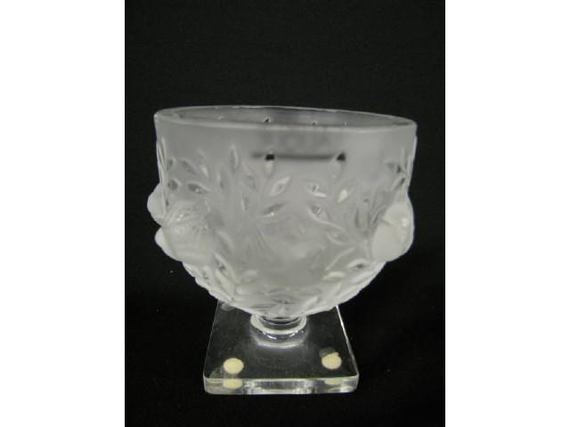 Appraisal: Lalique French Crystal Elizabeth Bird Vase frosted tall signed excellent