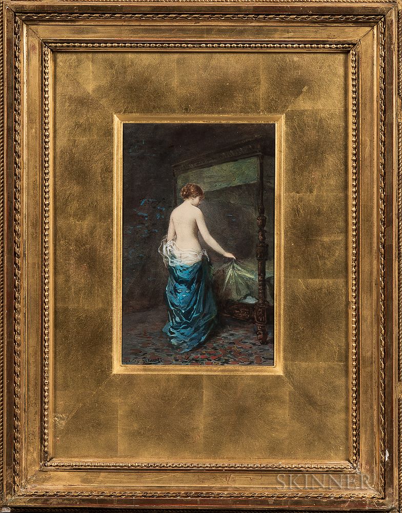 Appraisal: Gaston G rard French b Draped Nude in an Elegant