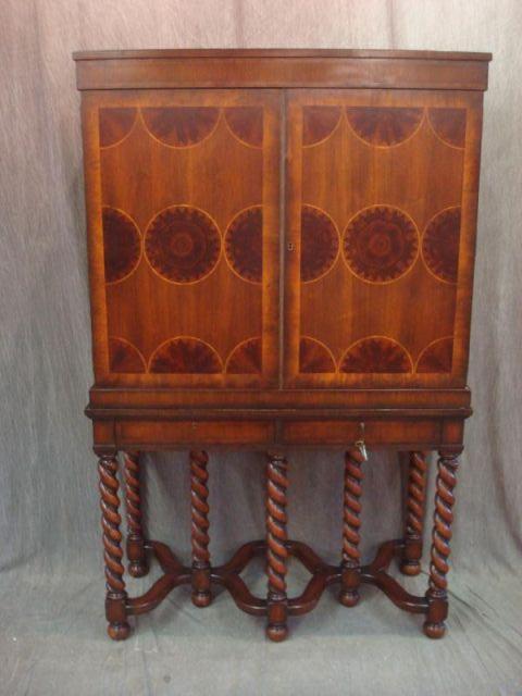 Appraisal: Chest on Stand with Inlay and Twist Form Legs With