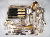 Appraisal: A quantity of silver plated flatware including ladles fish servers