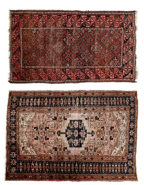 Appraisal: A Hamadan rug together with a Baluch rug size of