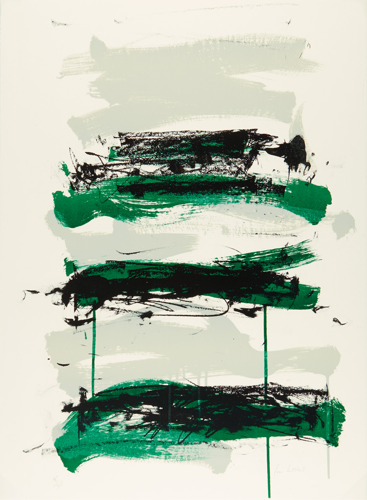 Appraisal: JOAN MITCHELL Champs Black Gray and Green Color lithograph -