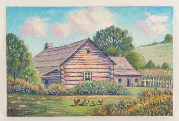 Appraisal: Charles Bowen Sims American - Grandma Barnes Cabin Brown Co