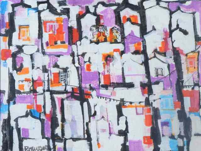 Appraisal: Romana Milutin Fabris Croatian b Abstract Town signed 'Romana' oils