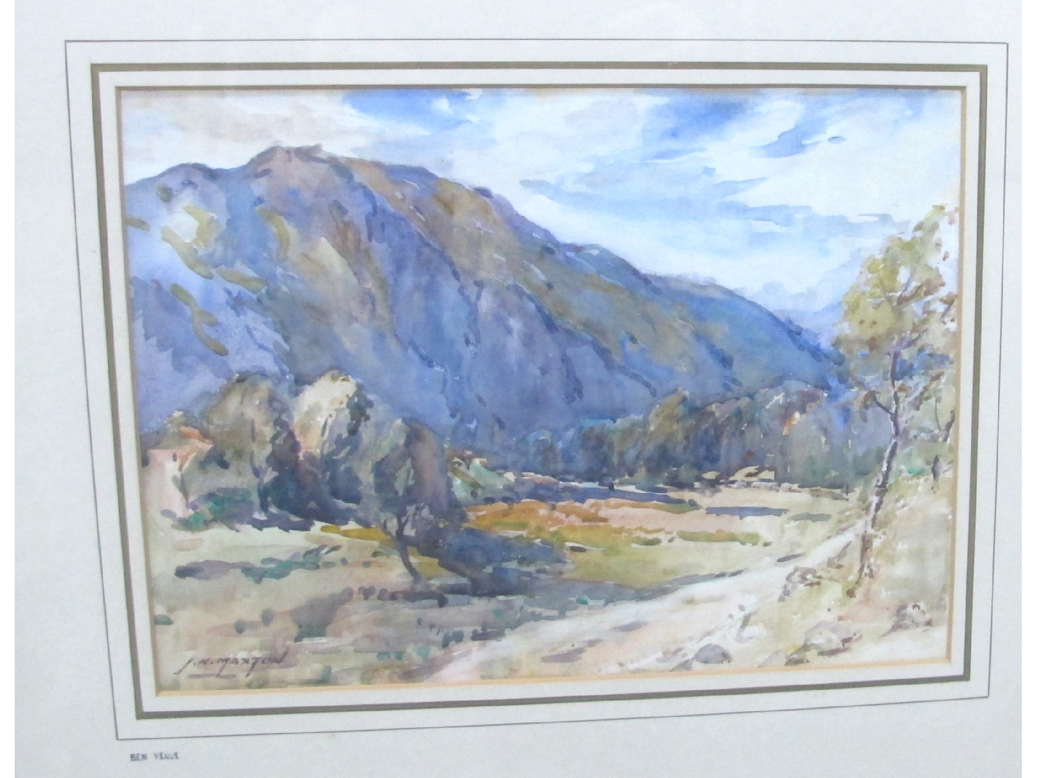 Appraisal: J K MAXTON Ben Venue signed watercolour and Ann MacGregor