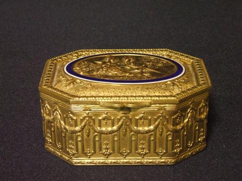 Appraisal: FRENCH ORMOLU AND ENAMEL BOX In the Louis XVI style