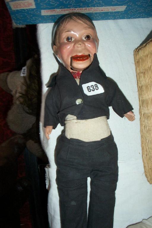 Appraisal: A ventriloquists puppet in the form of a boy wearing