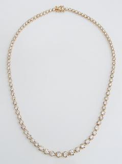 Appraisal: K Yellow Gold Tennis Necklace each of the li K