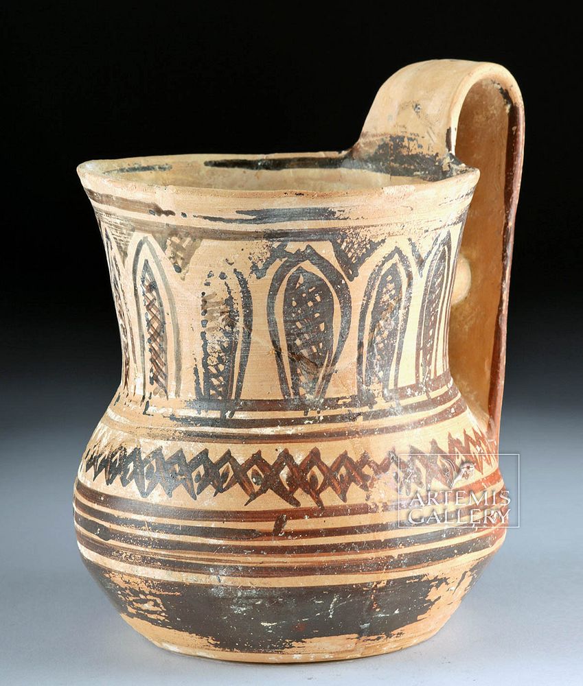 Appraisal: Greek Geometric Period Pottery Tankard Ancient Greece Geometric Period ca