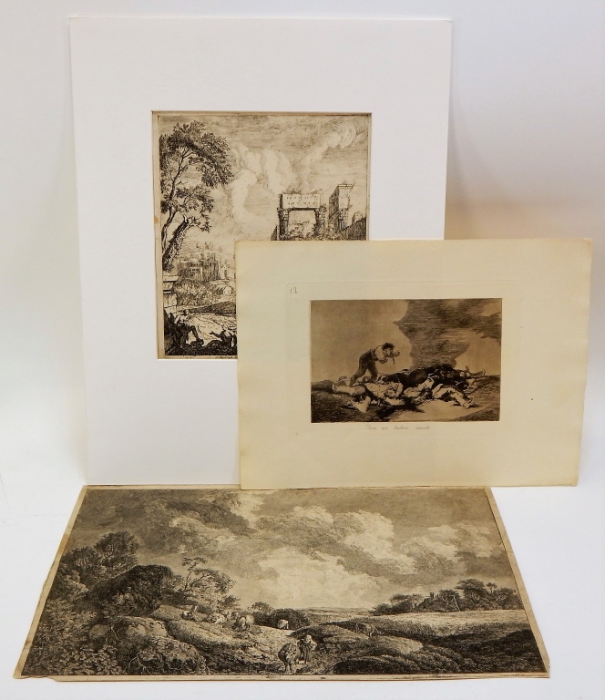 Appraisal: PC ANTIQUE GOYA MEYERINGH ETCHING PRINT GROUP Europe th- th