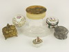 Appraisal: CARVED BOXES - Lot of seven metal porcelain glass and