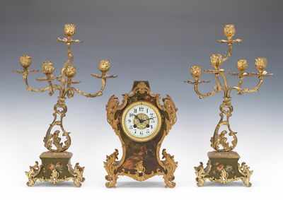 Appraisal: A Three Piece Clock Garniture Set Japy Freres Consisting of