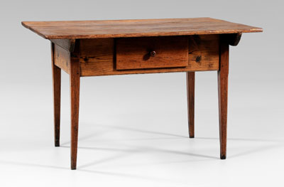 Appraisal: Southern walnut and pine tavern table yellow and white pine