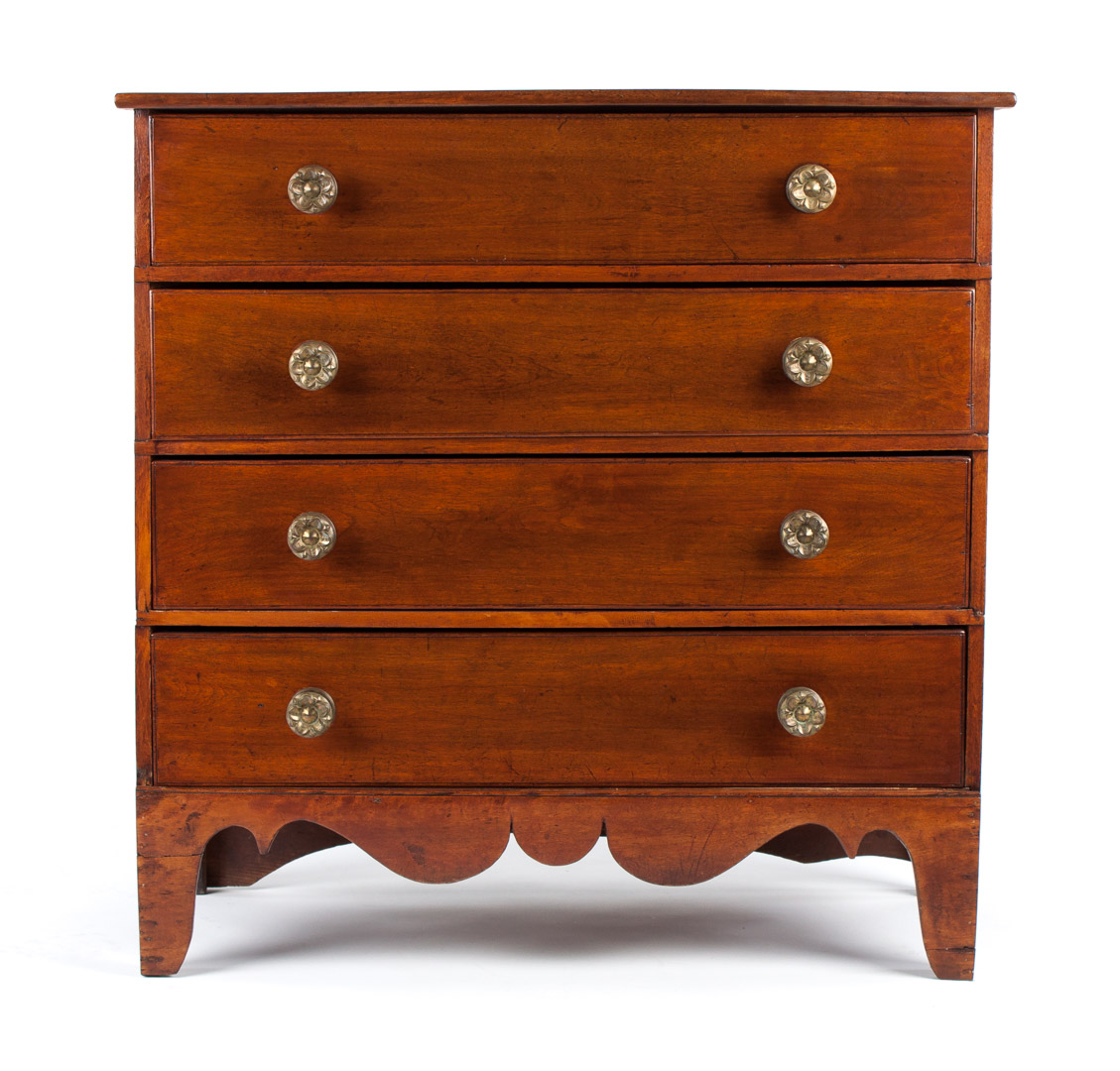 Appraisal: Federal stained birch chest of drawers New England circa flat