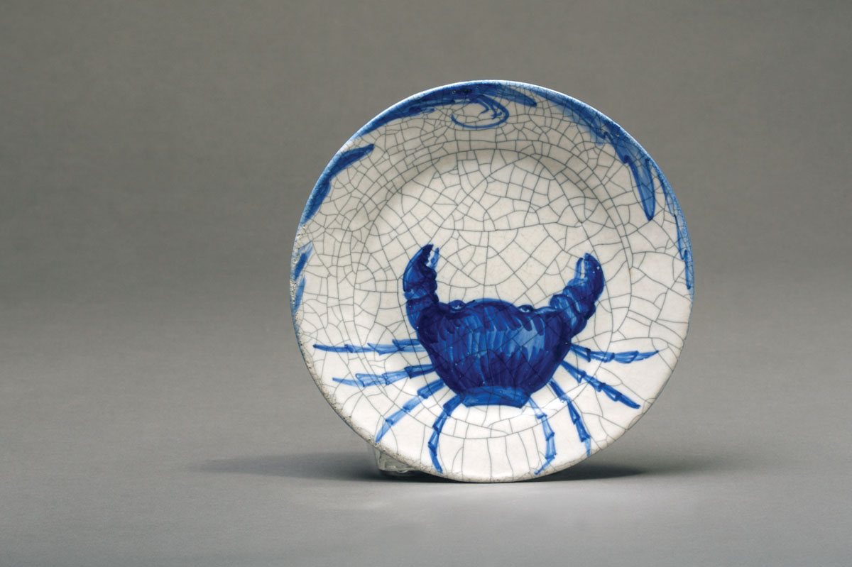 Appraisal: DEDHAM POTTERY 'CRAB' PATTERN BREAD AND BUTTER PLATE Painted asymmetrically