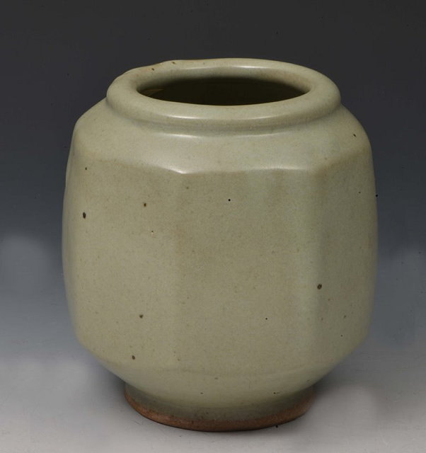 Appraisal: A FINE OCTAGONAL VASE BY DAVID LEACH grey glaze bought