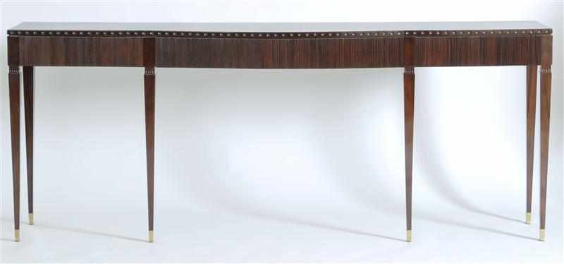 Appraisal: MODERN ITALIAN ROSEWOOD CONSOLE TABLE DESIGNED BY PAOLO BUFFA -