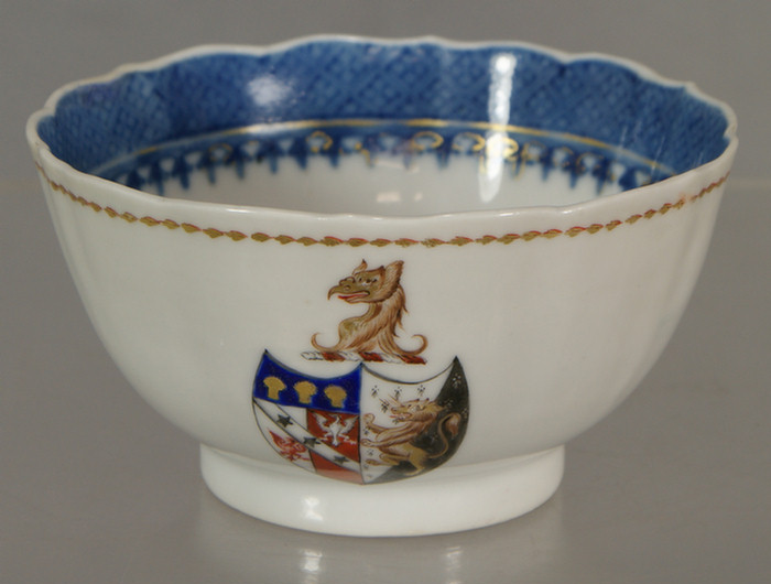 Appraisal: Chinese Export tea bowl Arms of Travell impaling Trevor see