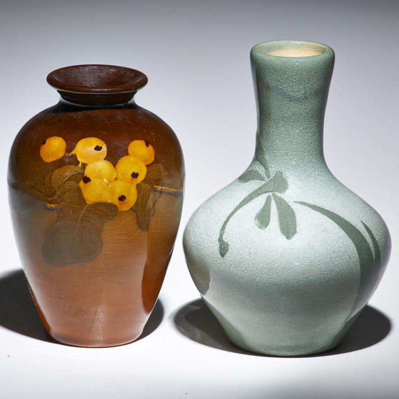 Appraisal: KATHERINE VAN HORNE ROOKWOOD OWENS Standard glaze vase with berries