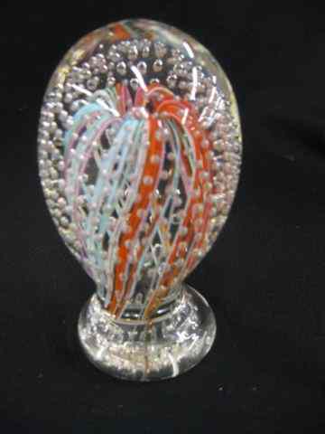 Appraisal: Art Glass Paperweight multi-color weeping willow style with controlled bubble