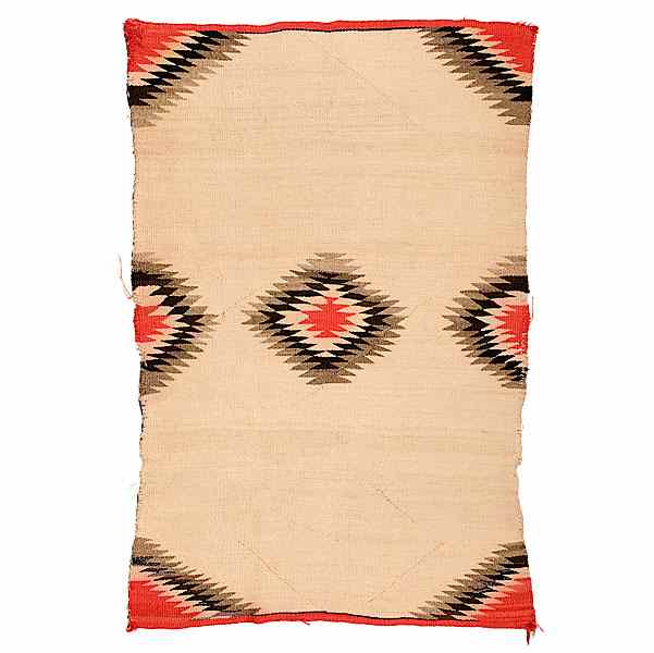 Appraisal: Navajo Eastern Reservation Weaving hand-spun wool with simple design of