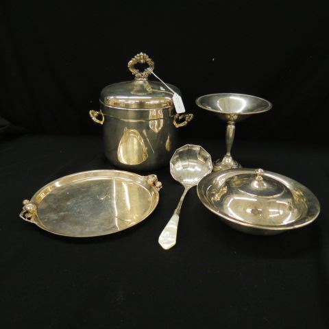 Appraisal: pc Estate Lot of Sterling Silverplate sterling compote weighted silverplate