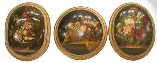 Appraisal: lot of Still life painted wall plaques varied size and