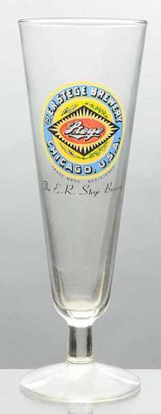 Appraisal: E R Stege Brewery Enameled Pilsner Beer Glass Chicago Clean